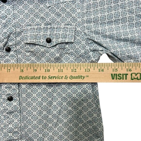 Cody James Woman’s blue/green snap button  slim fit x small - Picture 5 of 15